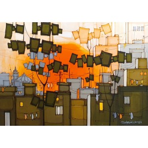Salman Farooqi, 30 x 42 Inch, Acrylic on Canvas, Cityscape Painting, AC-SF-463